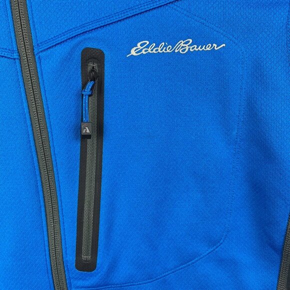 Eddie Bauer First Ascent Mens Jacket Small Blue Gray Full Zip Lightweight Fleece - Picture 2 of 10